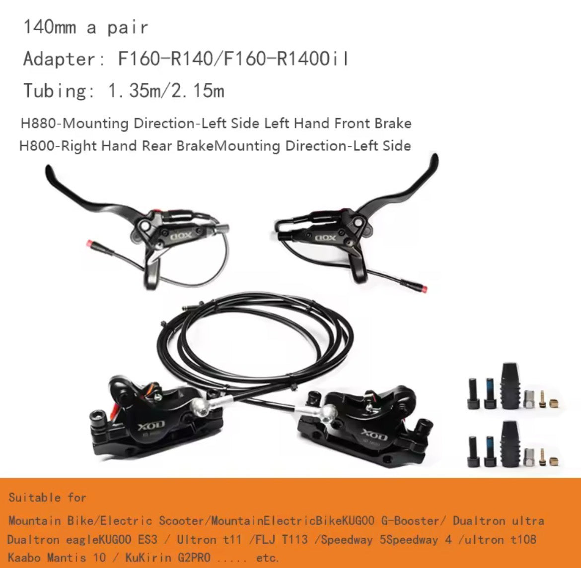 Hydraulic brakes for scooters