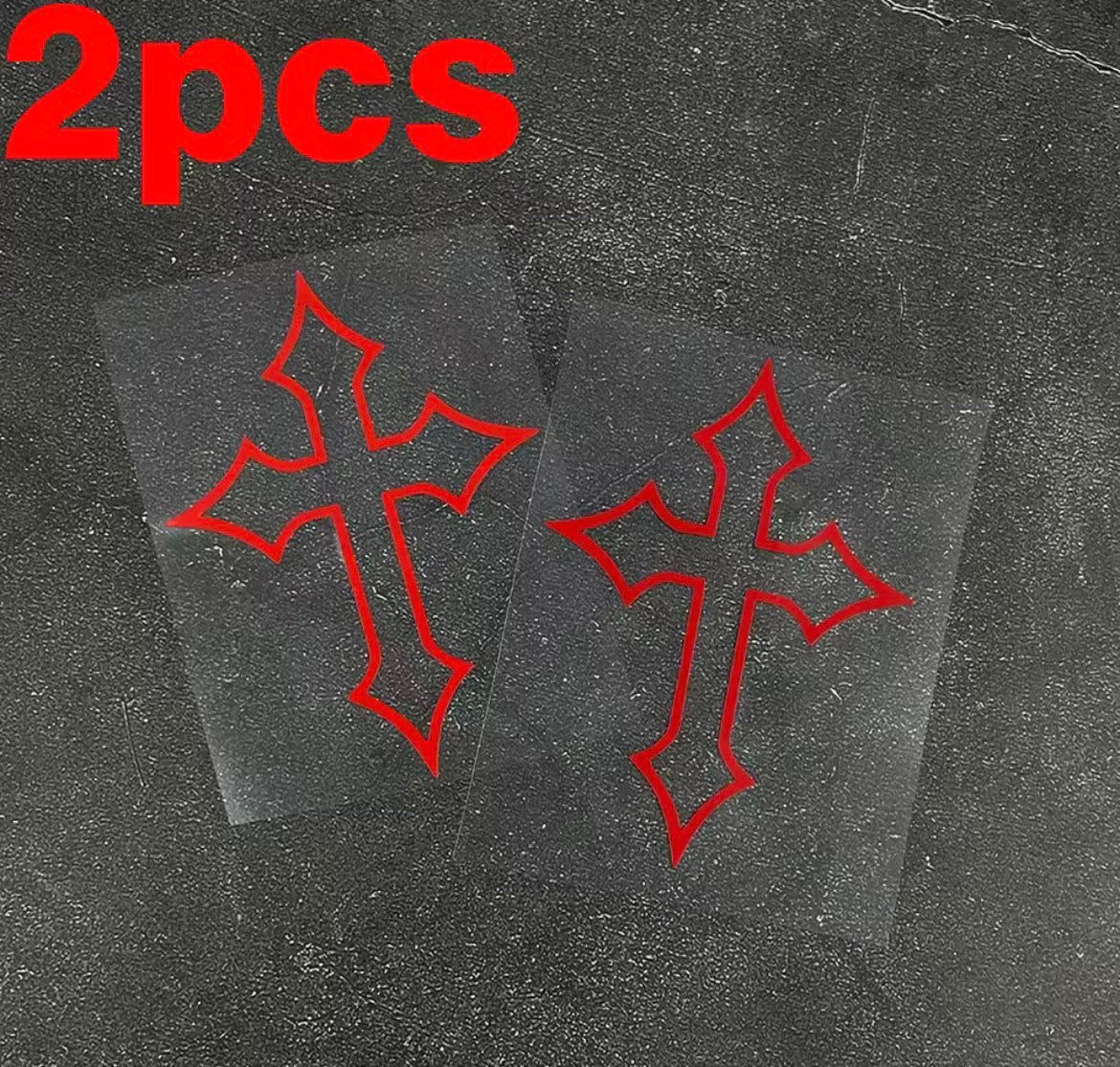2pcs chrome hearts sticker