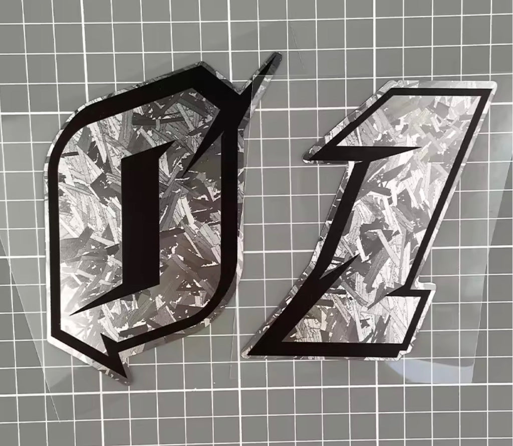 1pc silver carbon fiber stickers