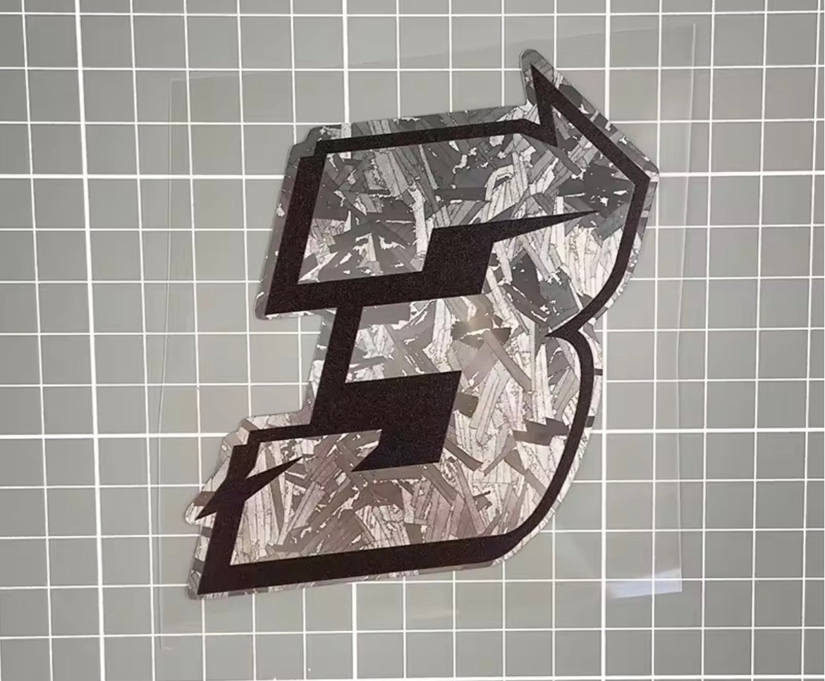 1pc silver carbon fiber stickers