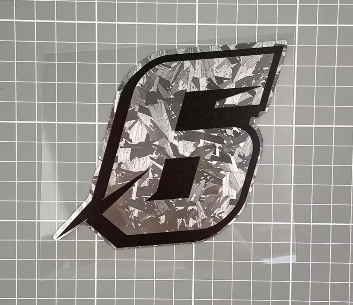 1pc silver carbon fiber stickers
