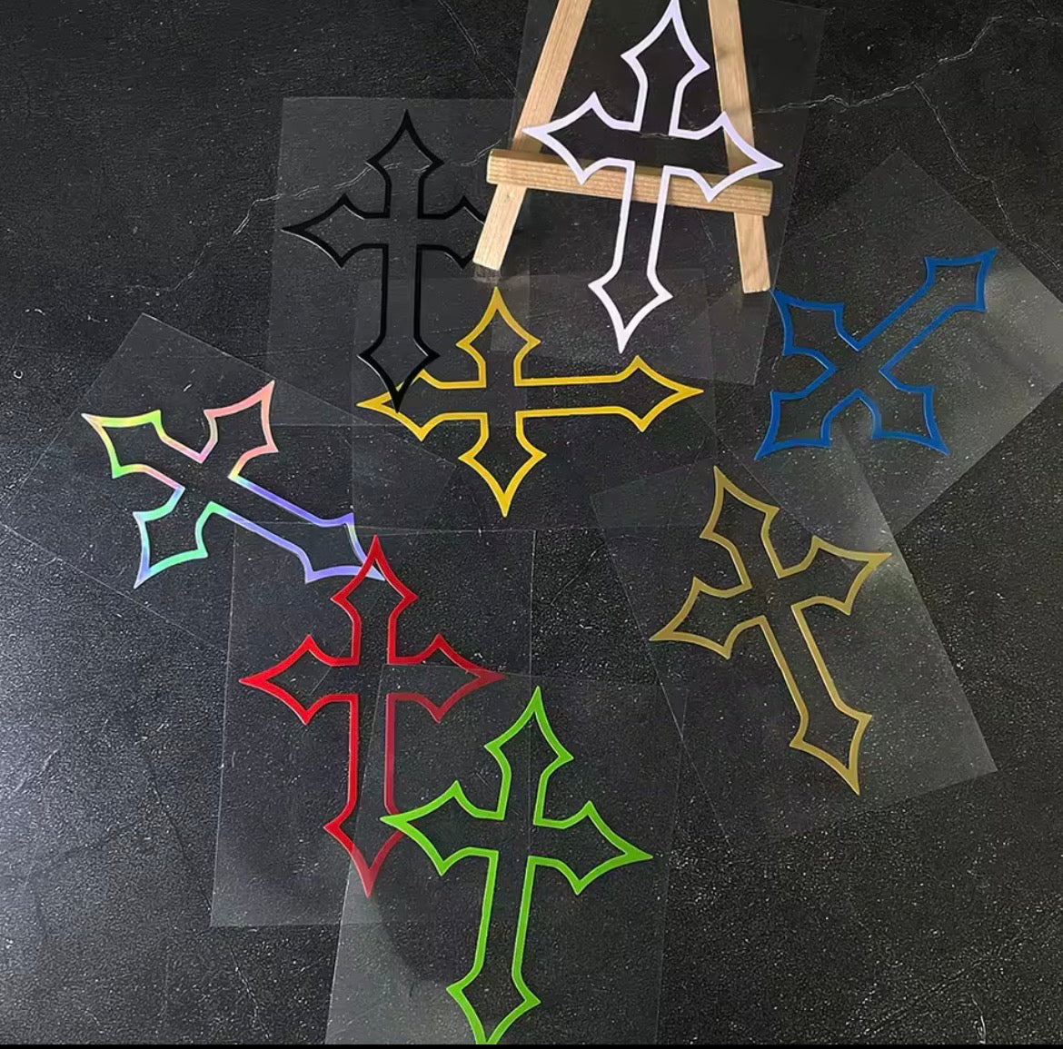 2pcs chrome hearts sticker