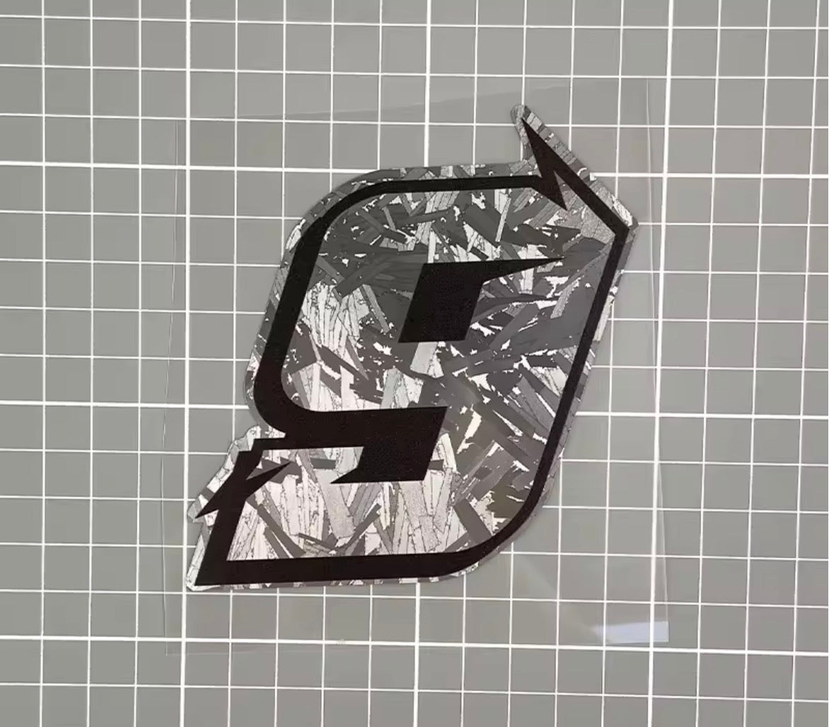 1pc silver carbon fiber stickers