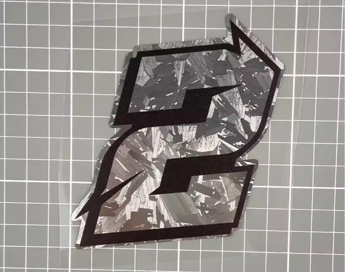 1pc silver carbon fiber stickers