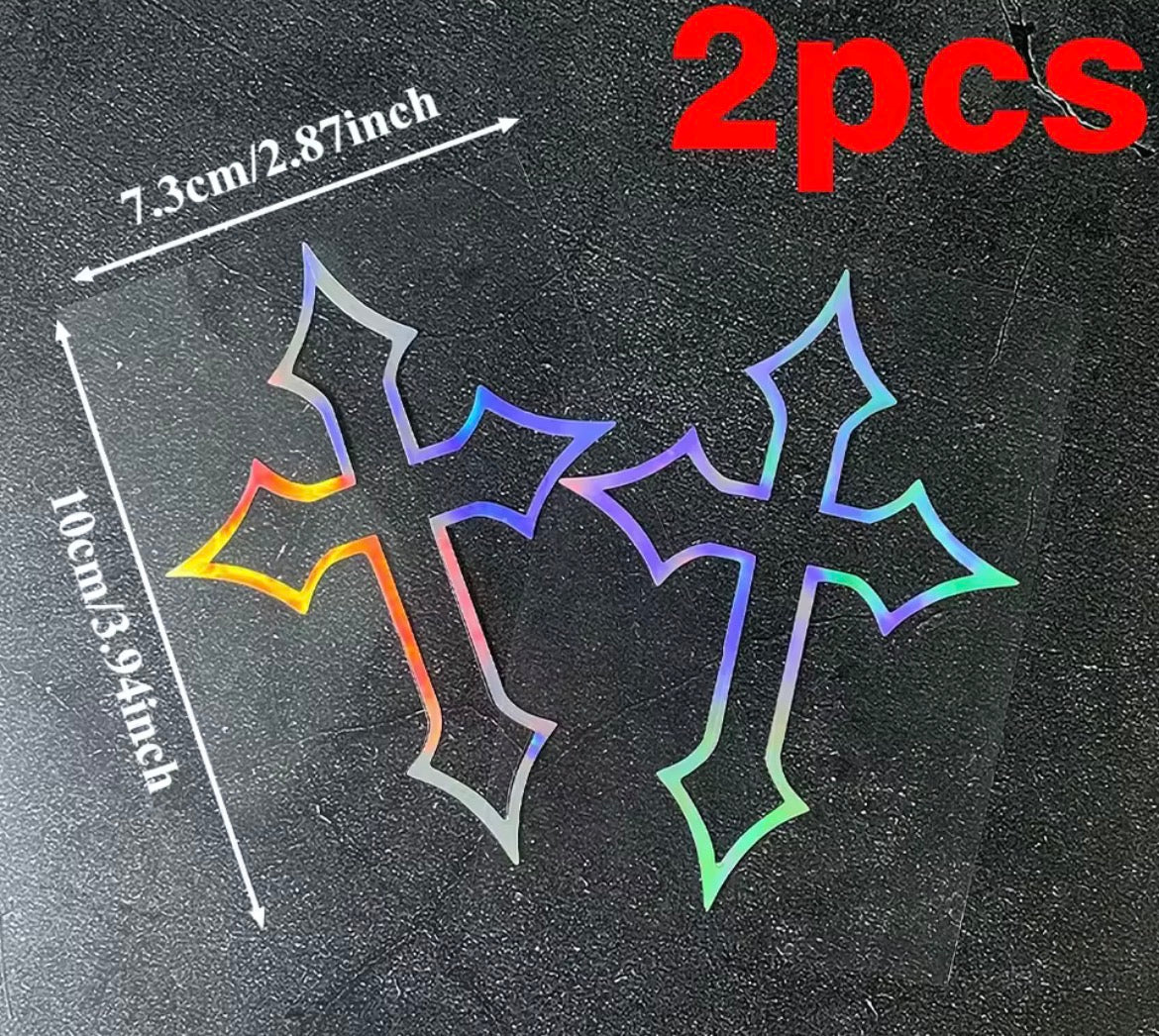 2pcs chrome hearts sticker