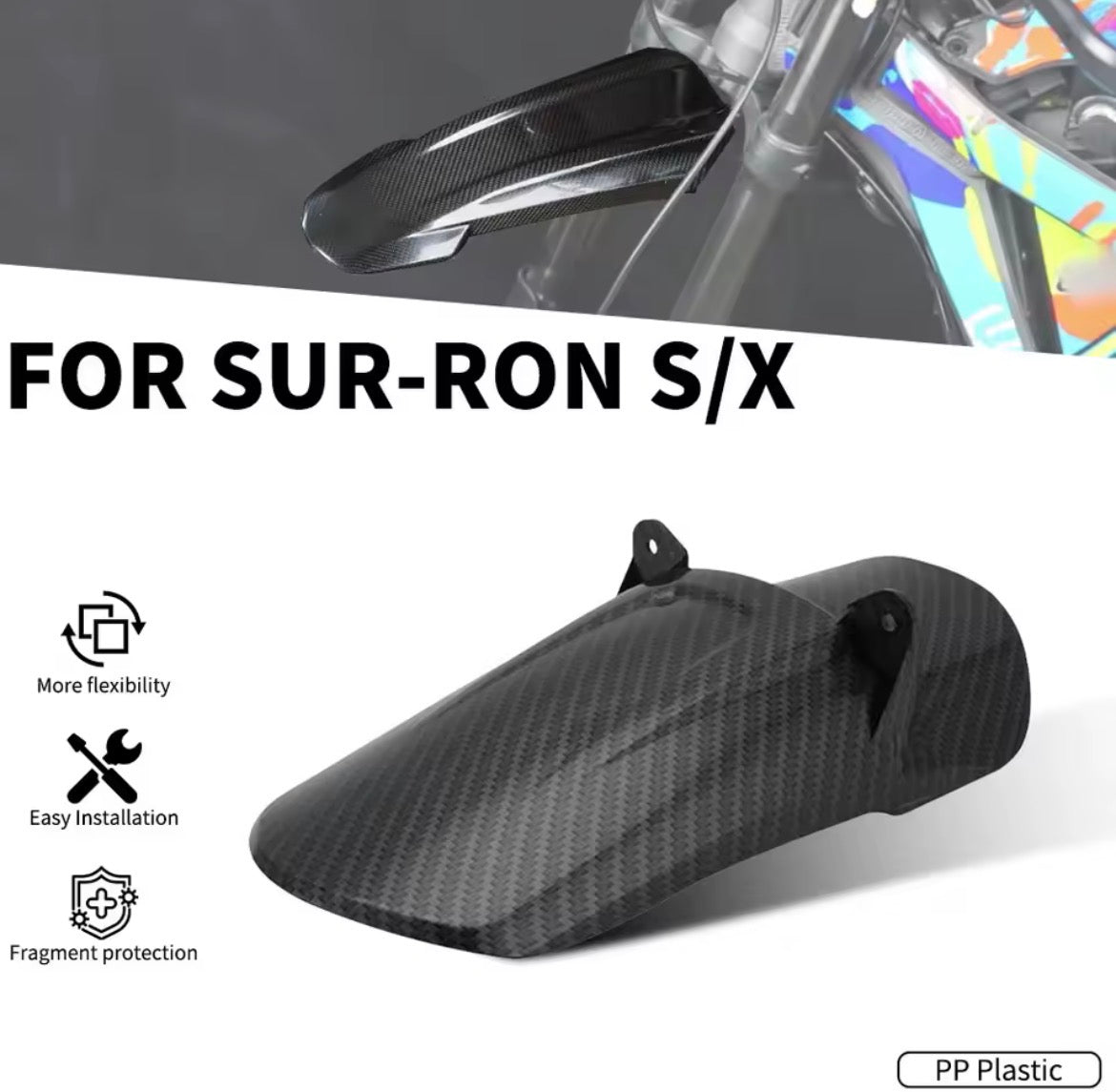 Carbon Fiber Rear Wheel Mudguards Fender For Surron Light Bee S X