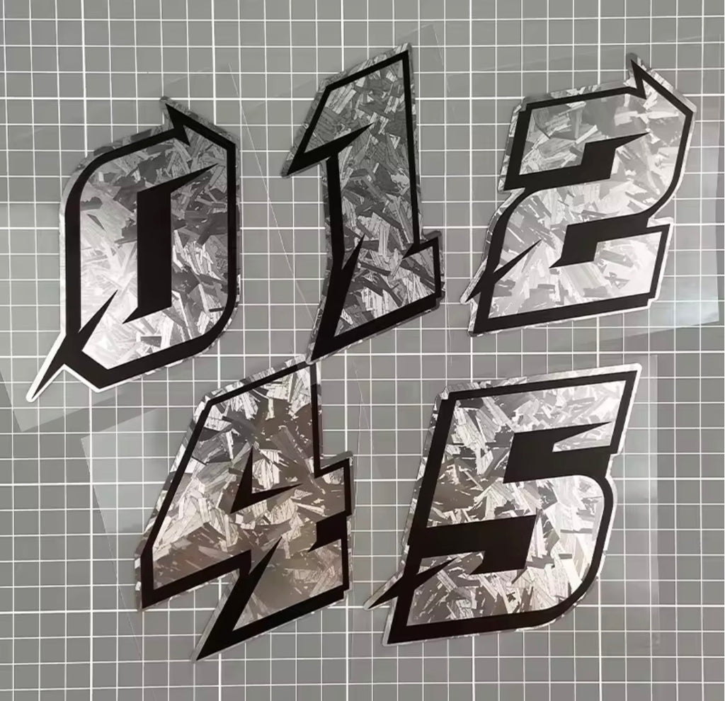 1pc silver carbon fiber stickers