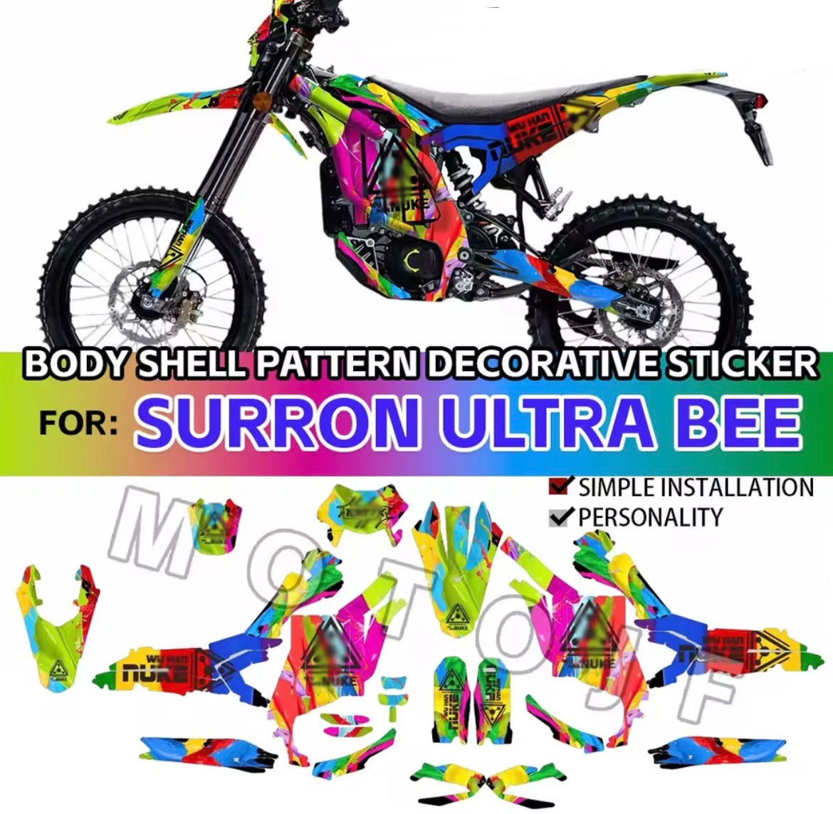 Graphics Kit Sticker Decals for Surron, Ultra Bee