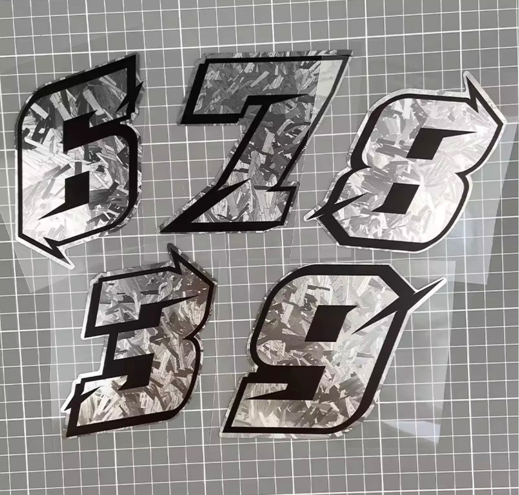 1pc silver carbon fiber stickers