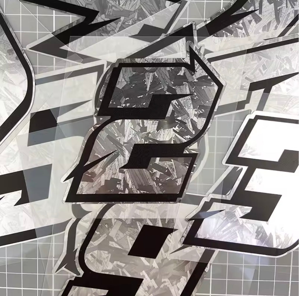 1pc silver carbon fiber stickers