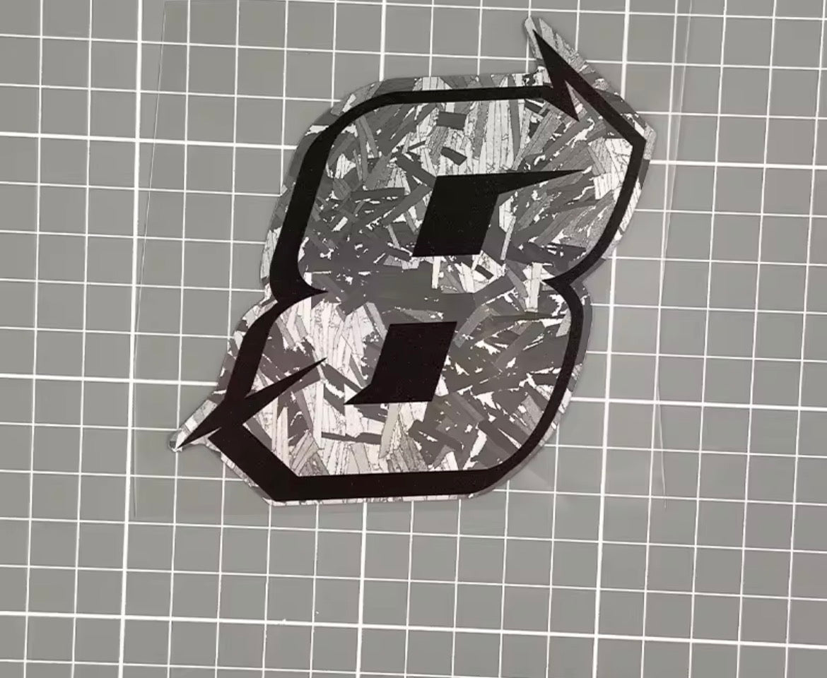 1pc silver carbon fiber stickers