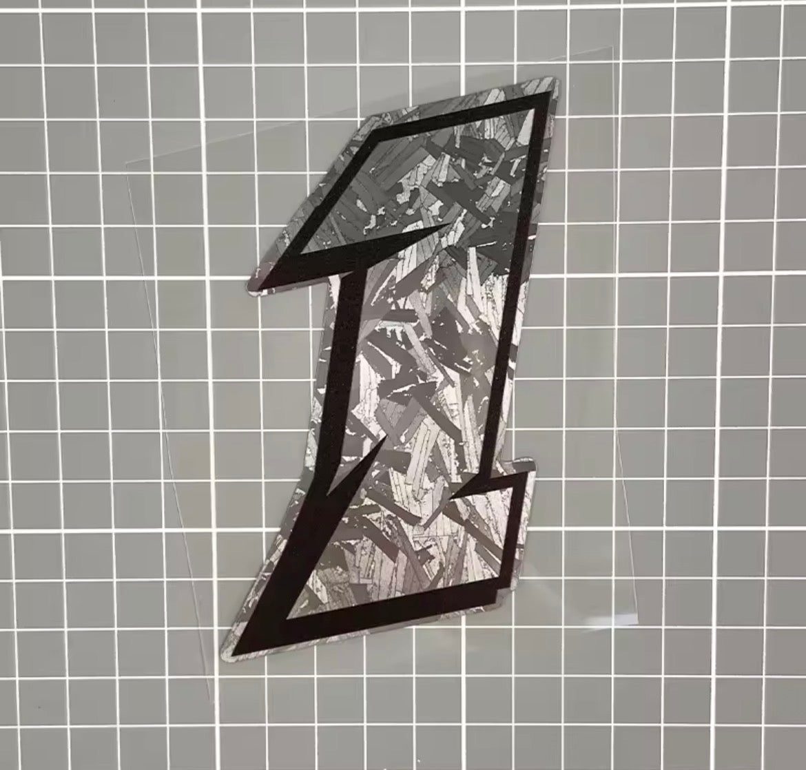 1pc silver carbon fiber stickers