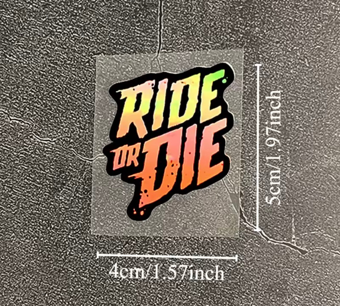 4PCS/SET Ride Or Die Waterproof Stickers