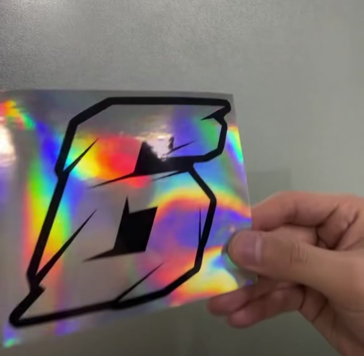 1pc silver carbon fiber stickers